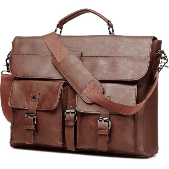 Leather Messenger Bag for Men,Vintage Mens Laptop Bag
